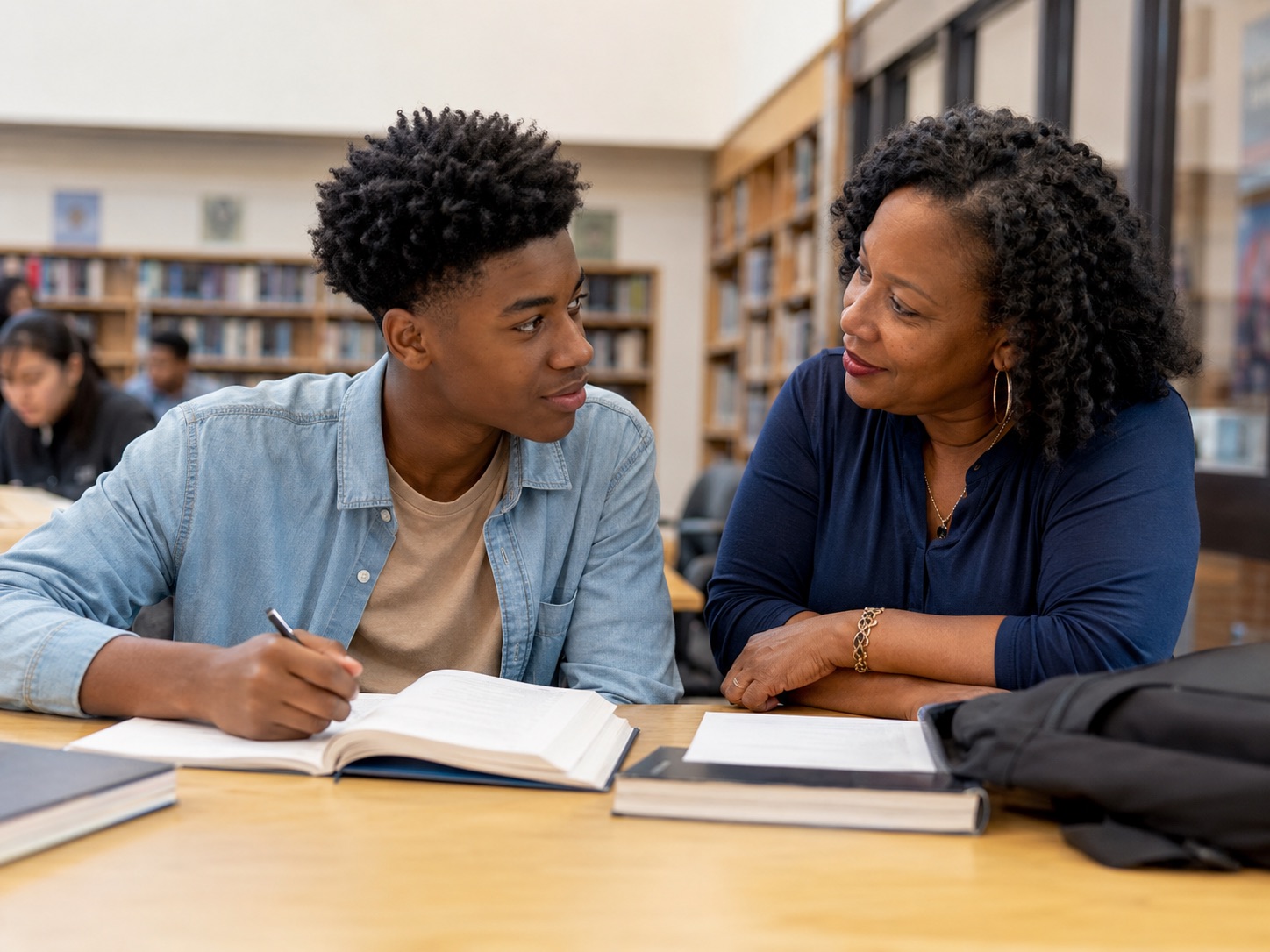 A young learner receiving one-to-one support